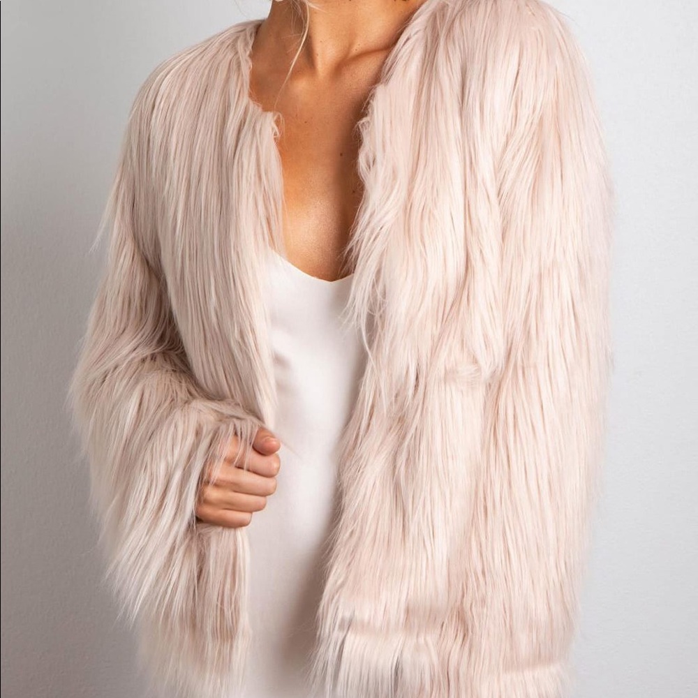 Unreal Fur Unreal Dream Jacket in Nude
